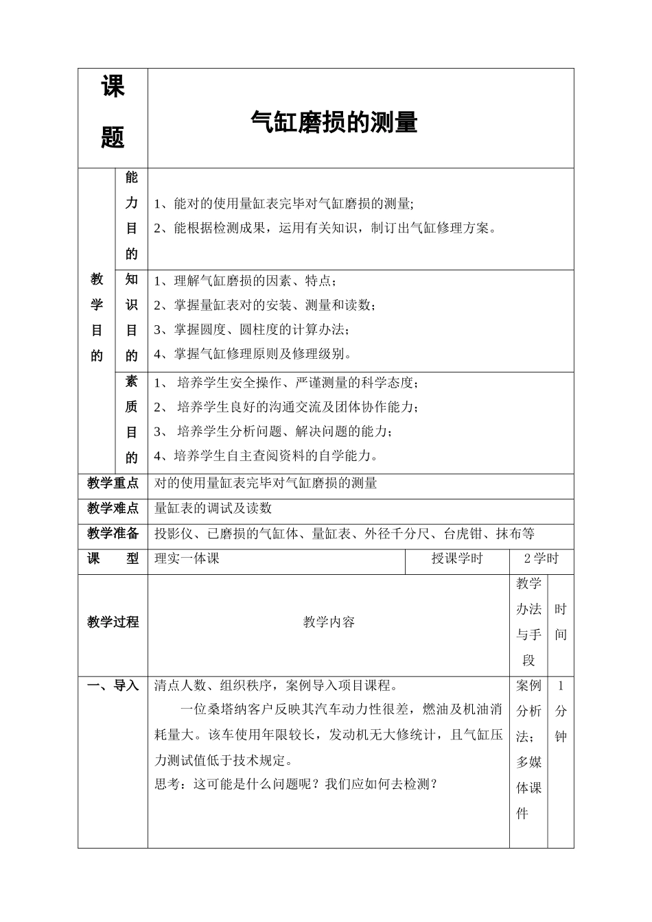 2025年气缸磨损的测量说课教案_第1页