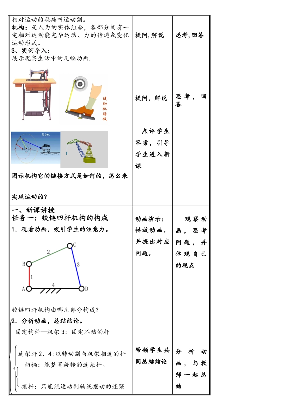 2025年铰链四杆机构公开课教案_第2页