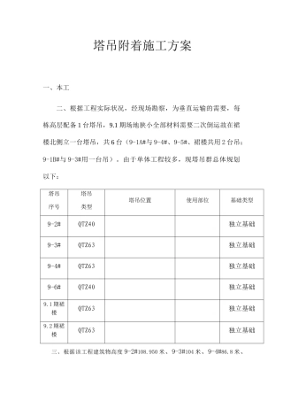 2025年塔吊附着施工方案