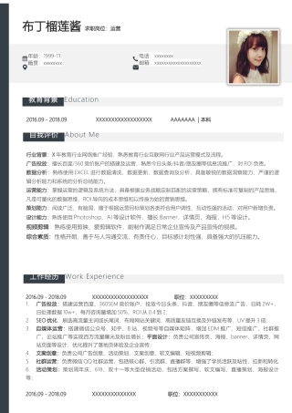 广告投放-运营简历模板