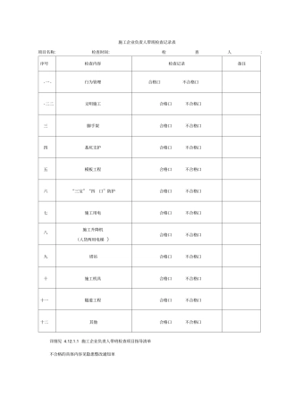 企业负责人带班检查记录表新表018