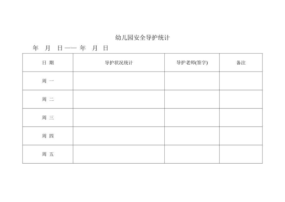 2025年幼儿园导护记录表_第1页