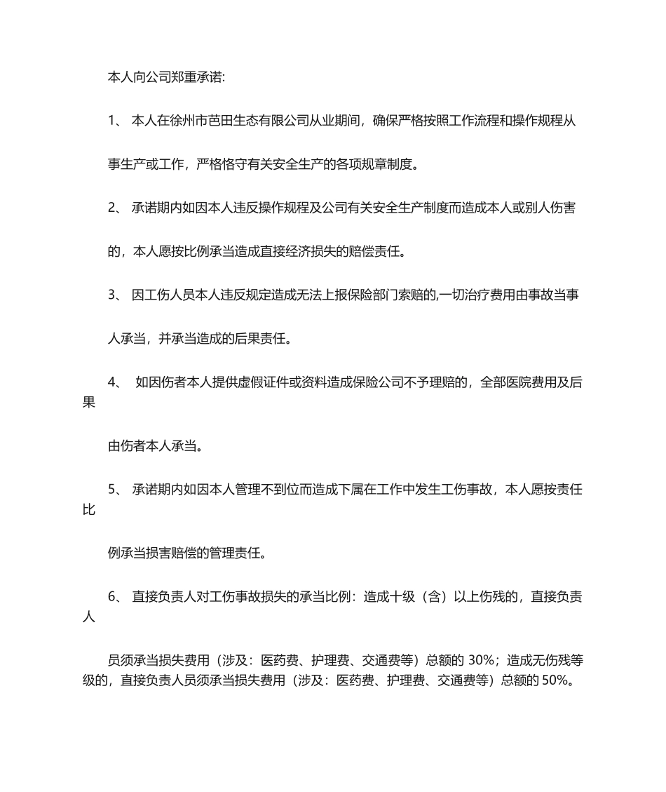 2025年工伤承诺书_第2页