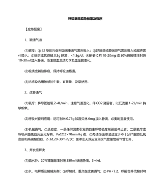 2025年呼吸衰竭应急预案