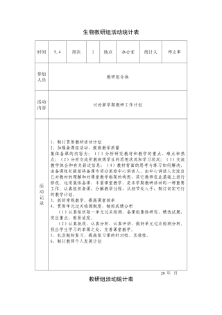 2025年生物教研组活动记录