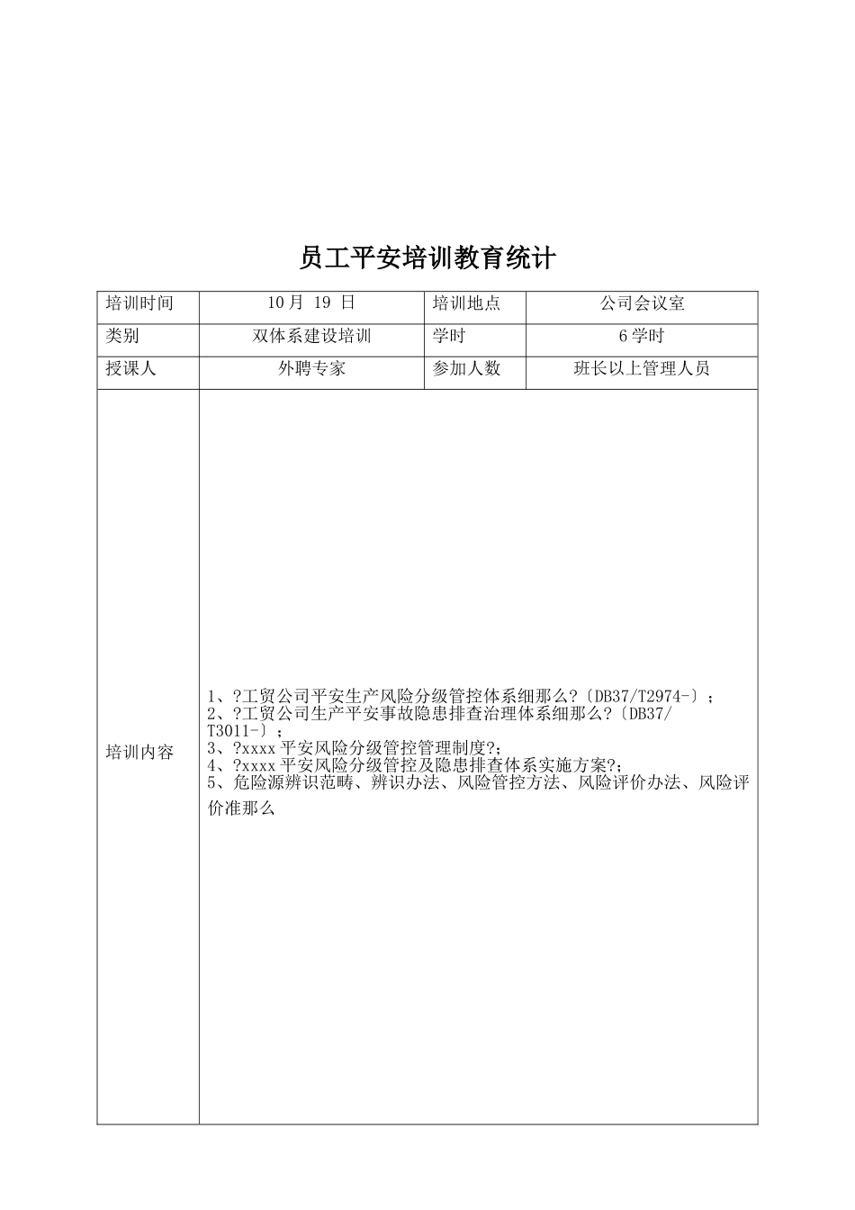 2025年双重预防体系培训记录_第2页