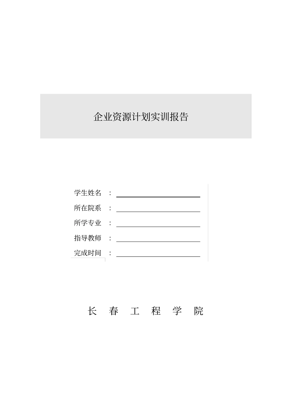 企业资源计划实训报告_第1页