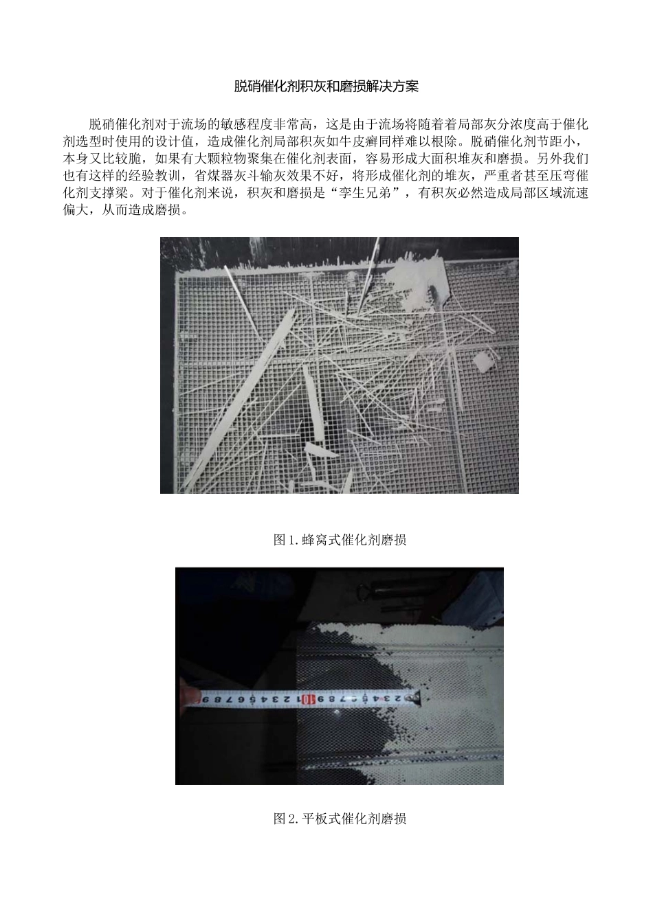 2025年脱硝催化剂积灰和磨损解决方案_第1页