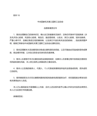 2025年自愿参赛责任书