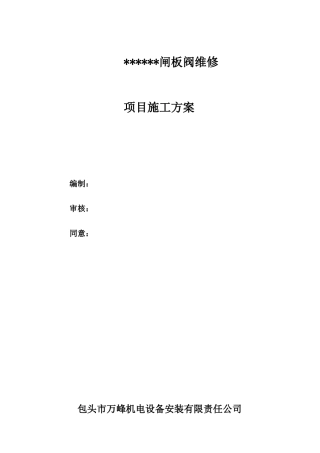 2025年闸板阀维修方案