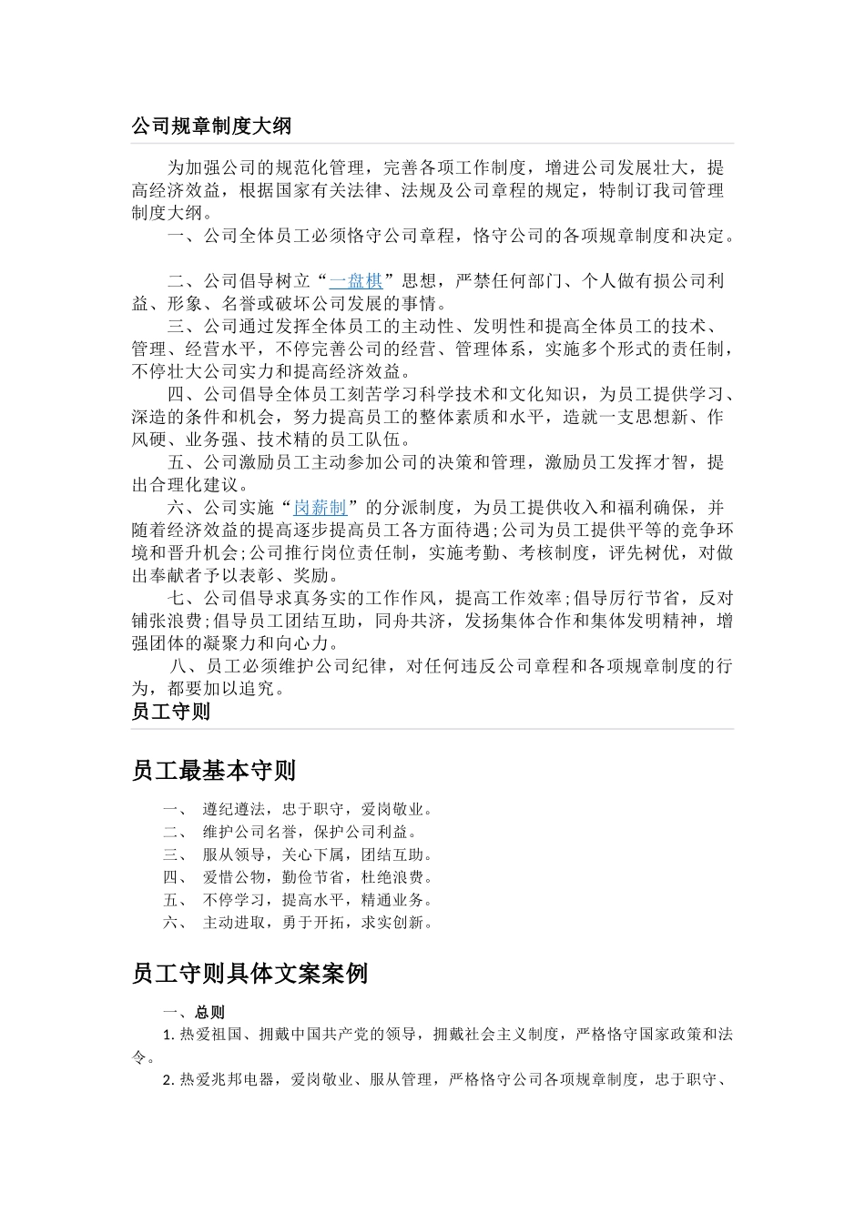 2025年公司规章制度大纲_第1页