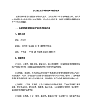2025年实验中学极端天气应急预案