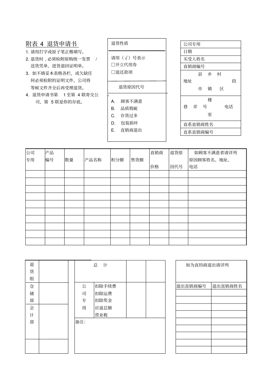 企业退货申请书_第1页