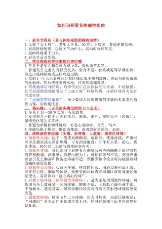 2025年如何识别常见疼痛性疾病