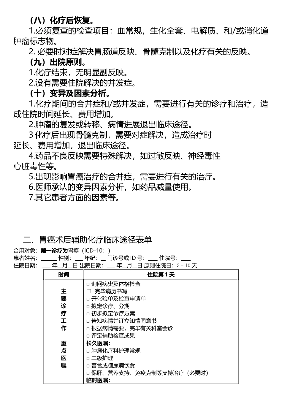 2025年胃癌临床路径表单_第3页