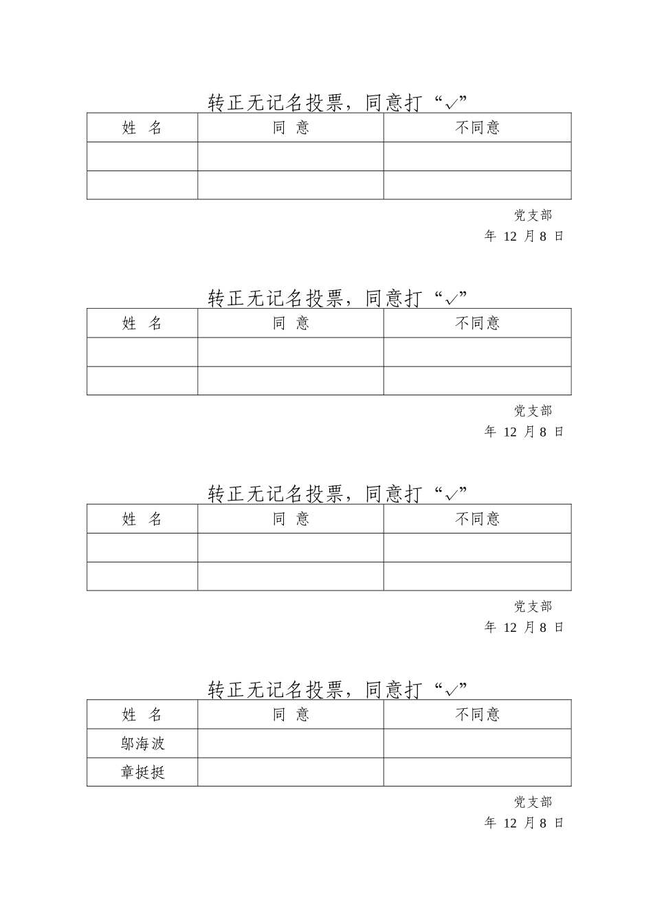 2025年转预备预备转正各无记名投票表格汇总_第2页