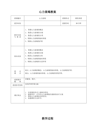2025年心力衰竭教案