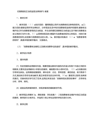 2025年消费者权益保护法教案