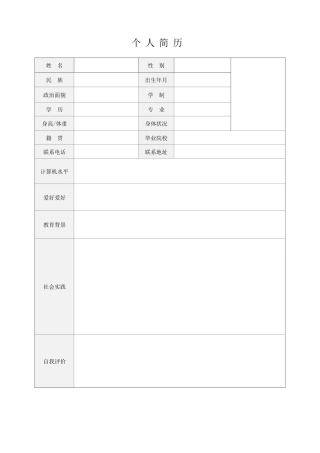 2025年新版个人简历模板