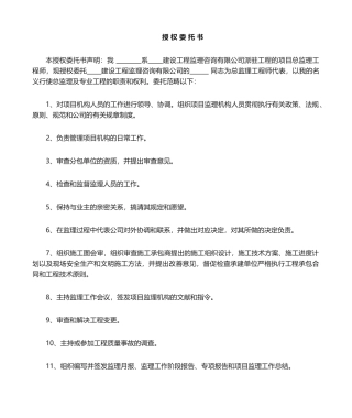 2025年总监授权书