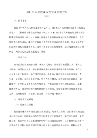 2025年课程设置与实施方案