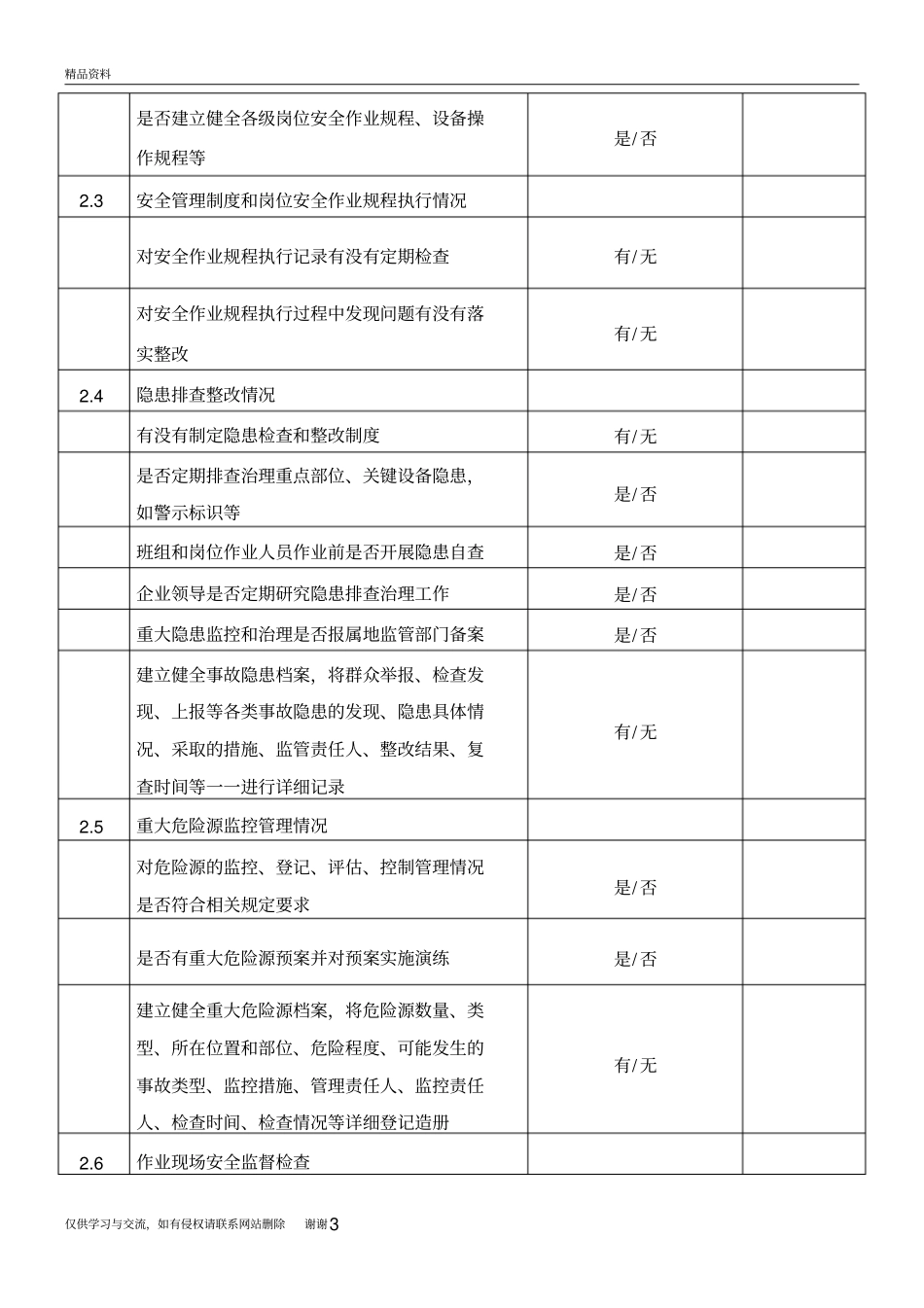 企业隐患自查自改情况表资料_第3页