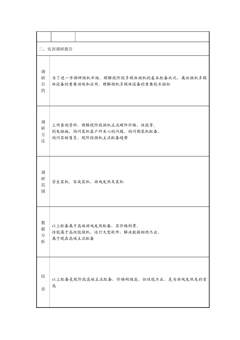 2025年实训报告多媒体微机配置市场调研_第2页