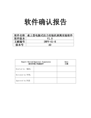 2025年软件确认报告
