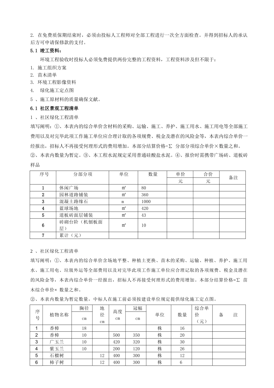 2025年小区绿化招标文件_第2页
