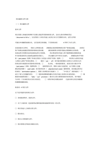 企业项目融资文件分析报告