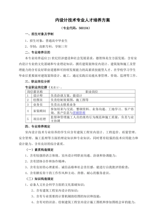 2025年室内设计人才培养方案