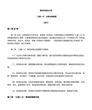 2025年三重一大决策制度