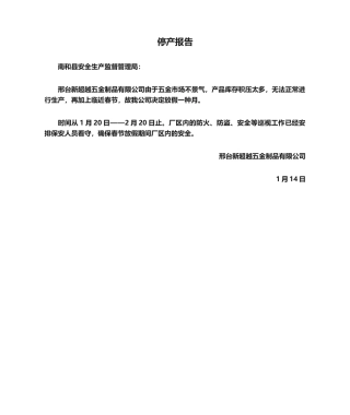 2025年停产报告