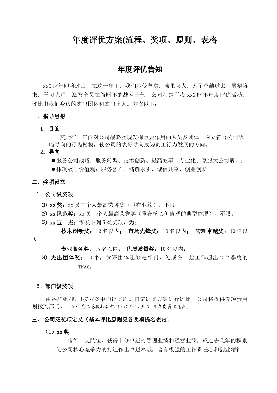 2025年年度评优方案_第1页
