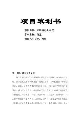 2025年软件项目策划书