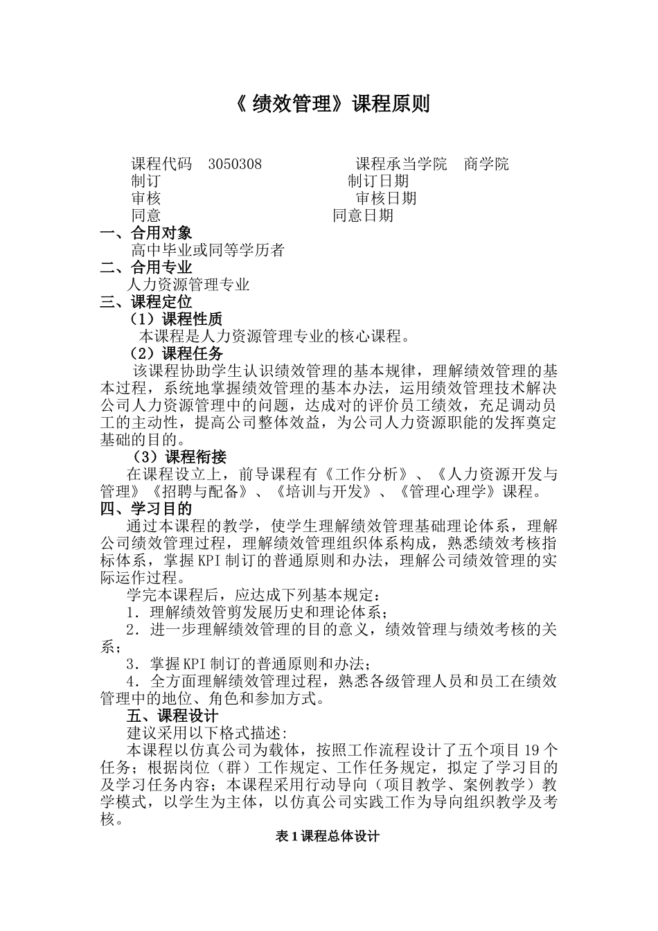 2025年绩效管理课程标准_第1页