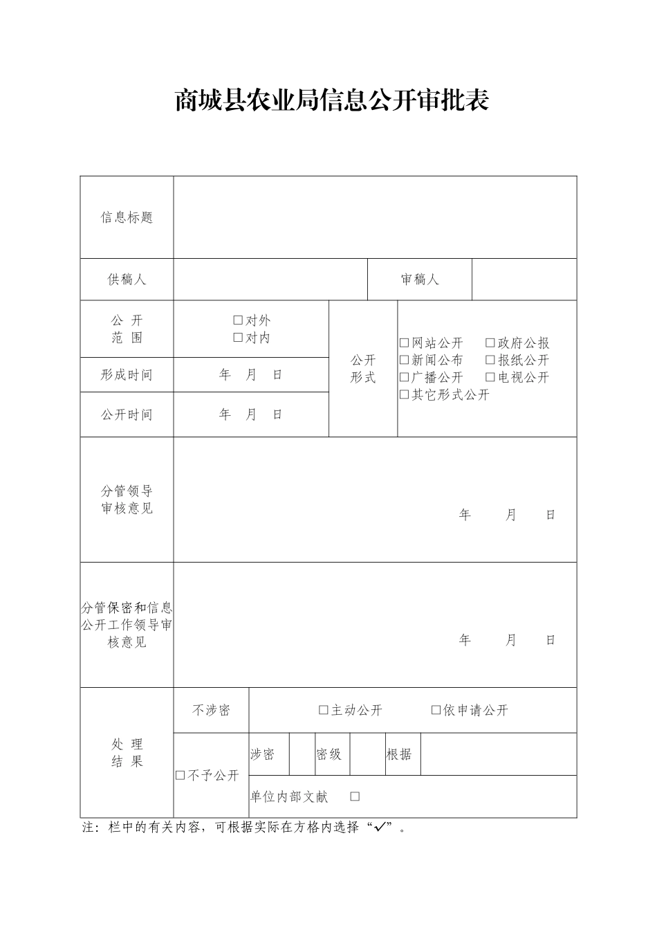 2025年政府信息公开审批表_第1页