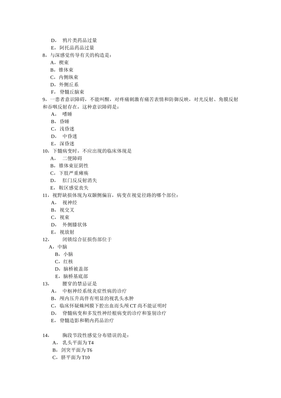 2025年神经内科考试试题_第2页