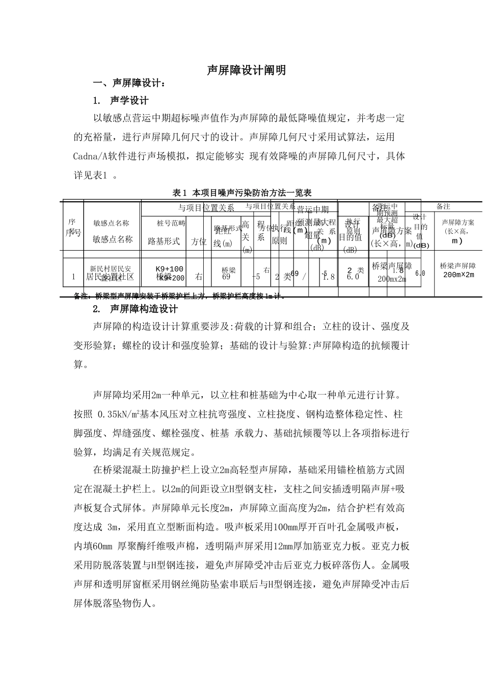 2025年声屏障设计说明_第1页