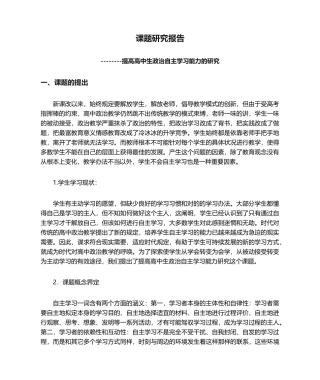 2025年政治课题研究报告