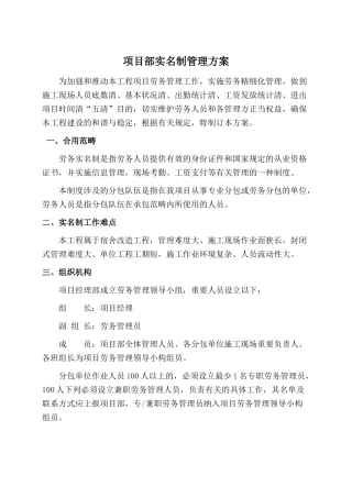 2025年实名制管理方案