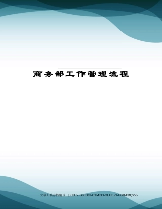 2025年商务部工作管理流程