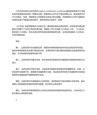 2025年公司出资证明书