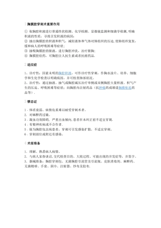 2025年胸膜腔穿刺术适应症禁忌症及注意事项胸腔积液适应症