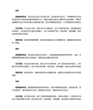 2025年毕业设计评语