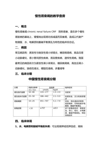 2025年慢性肾衰竭病人的护理及相关知识