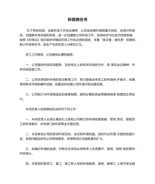 2025年环境保护责任书