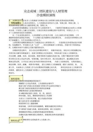 众志成城团队建设与人财管理