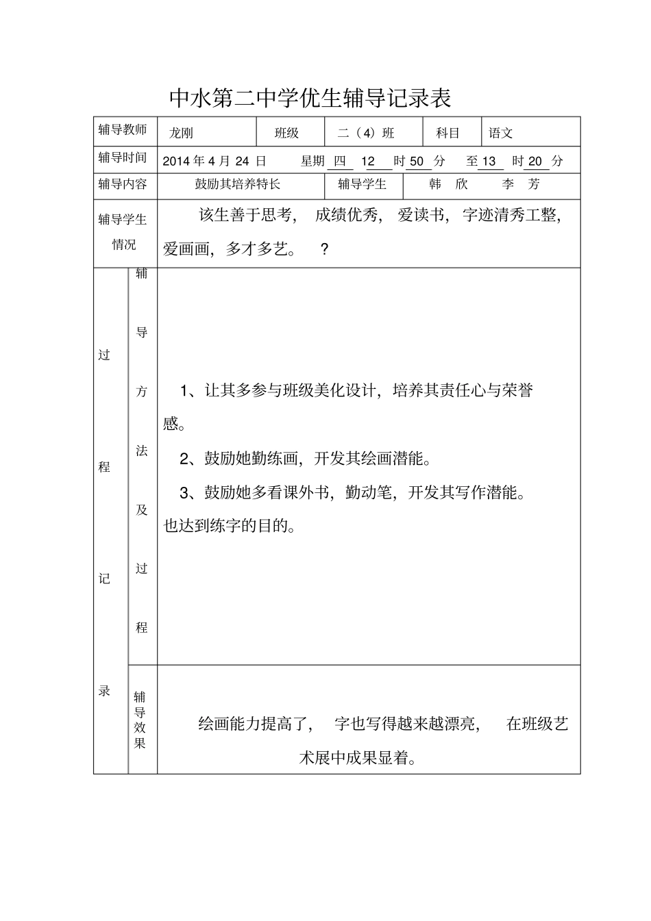 优生辅导记录_第2页