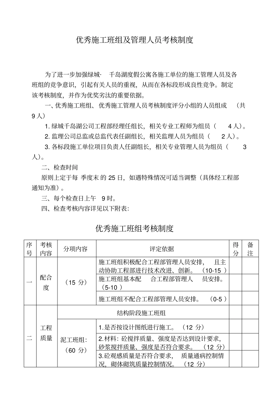 优秀施工班组考核制度_第1页